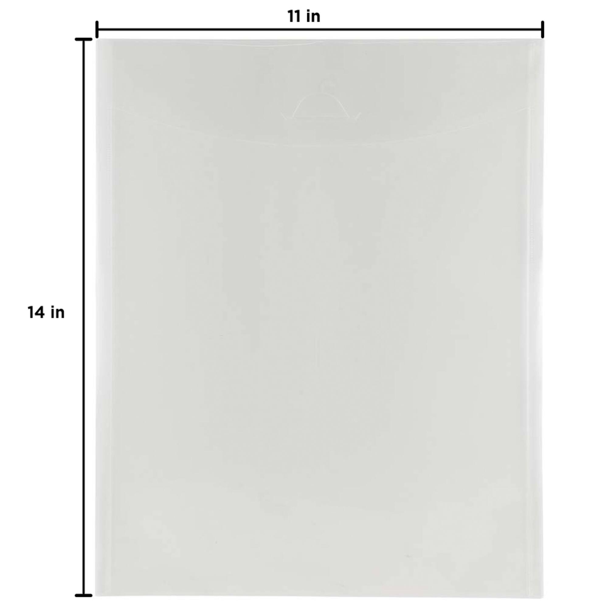 JAM Paper 11" x 14" Clear Plastic Tuck Flap Closure Envelopes, 12ct.